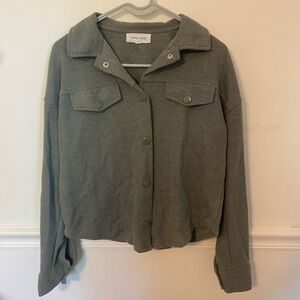 hippie rose green button up (size small)